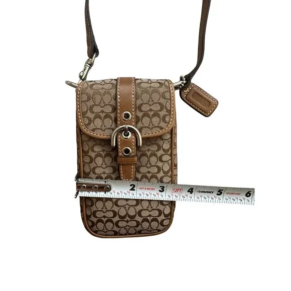 COACH Vintage Brown Logo Buckle Mini Crossbody Bag